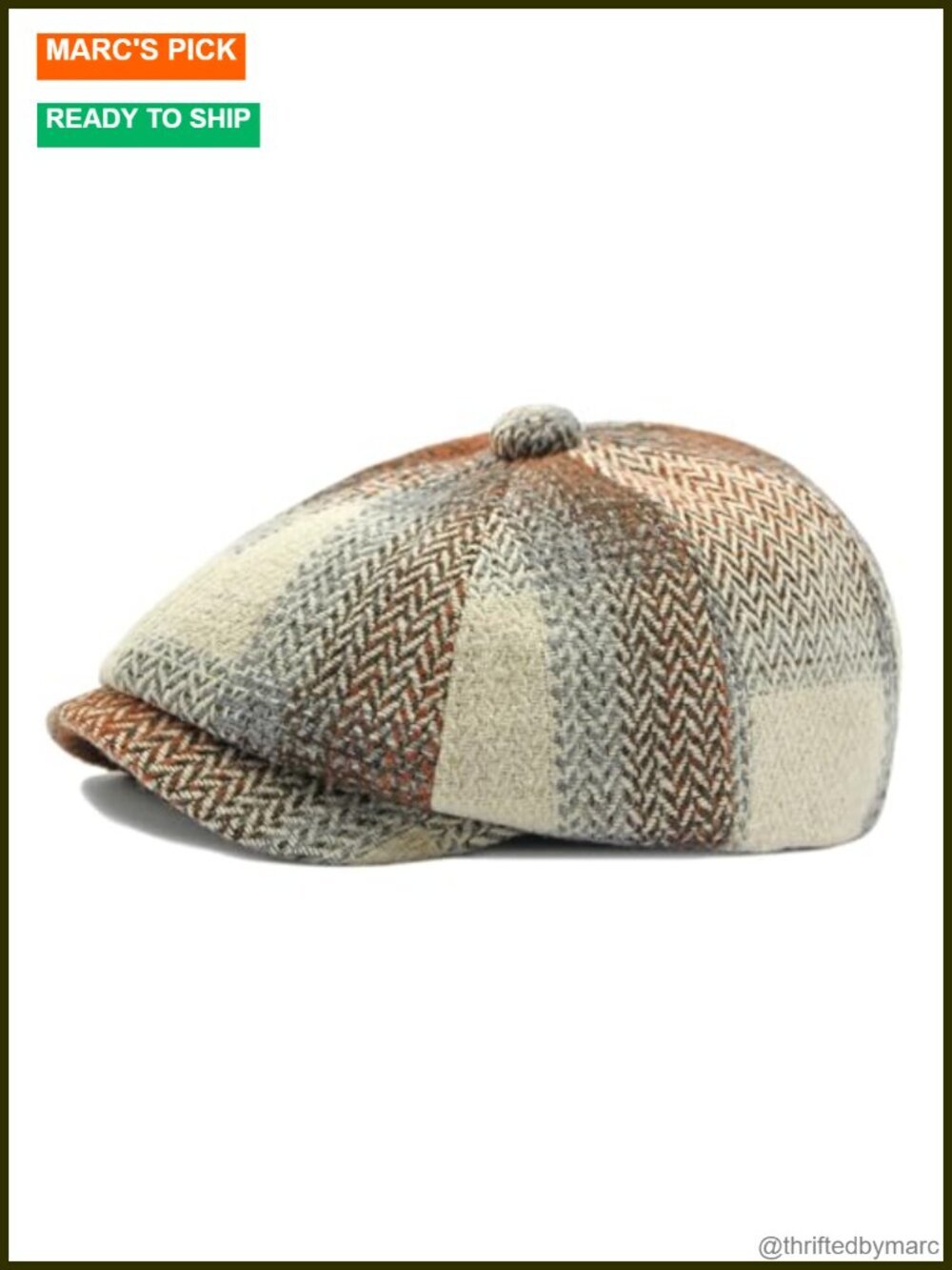 Classic Newsboy Flat Cap Gatsby Ivy Cabbie Hat - Polyester Stretch